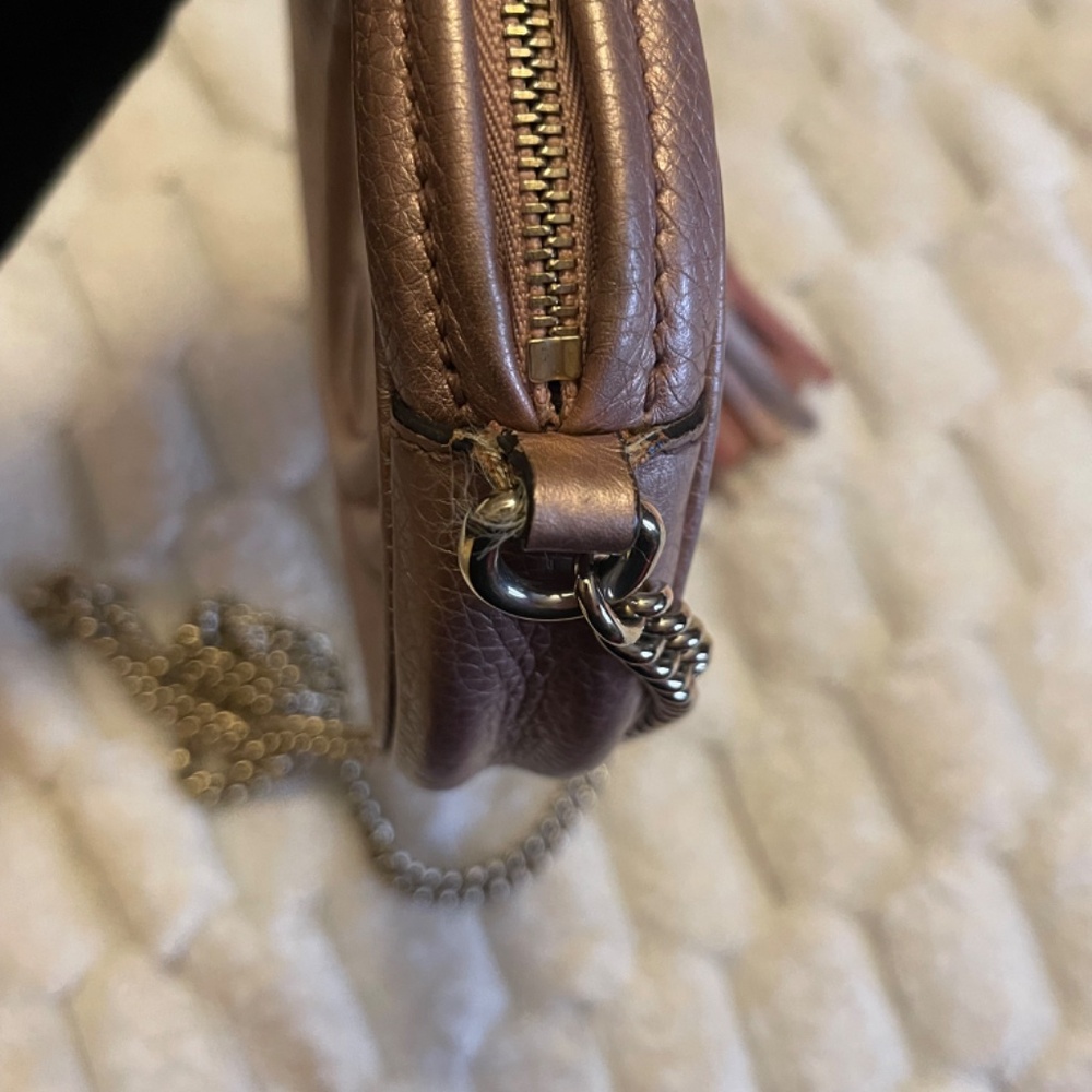 Gucci Soho Disco round Small Crossbody Bag - Metallic Rose Gold Authentic - Picture 4 of 12